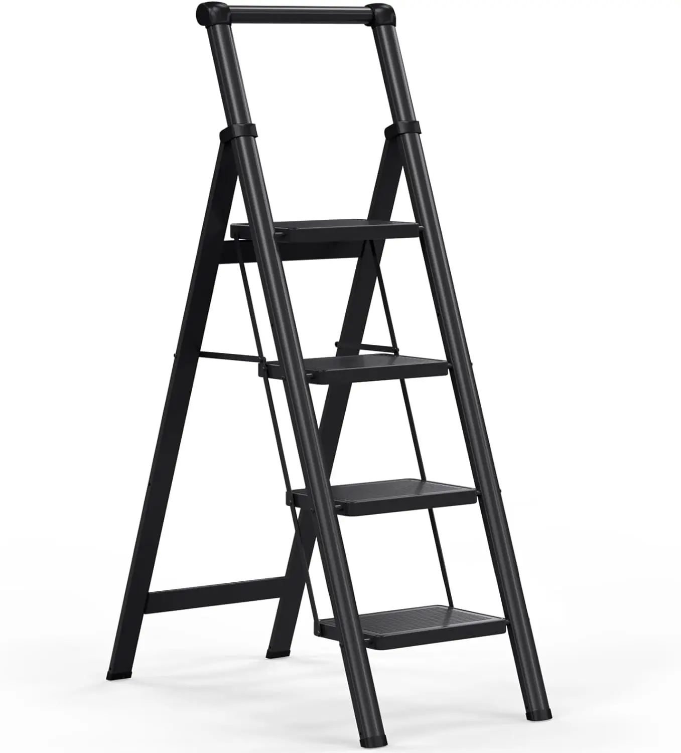 Ladder EFFIELER 4 Step Ladder, 4 Step Stool Folding Step Stool with Handrails, Sturdy  Stool for Adult,  Ladders 500L