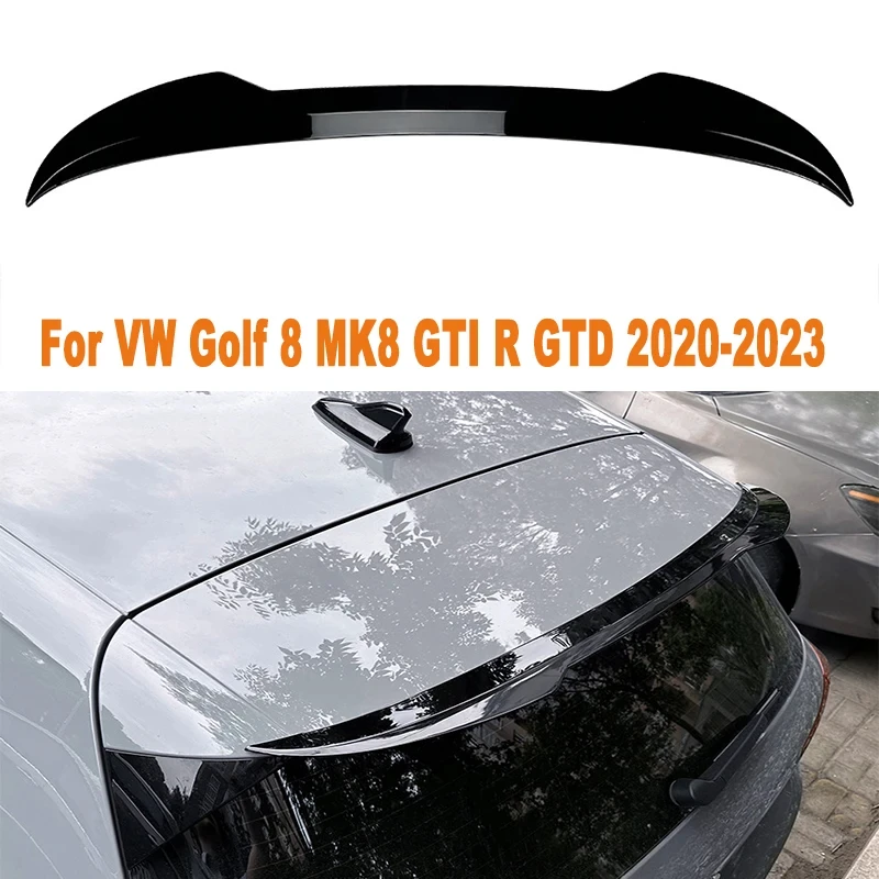 VW 골프 8 MK8 GTI R GTD 2020-2023 용 자동차 리어 트렁크 루프 스포일러 윙 뚜껑 익스텐션 자동차 상단 테일 윙