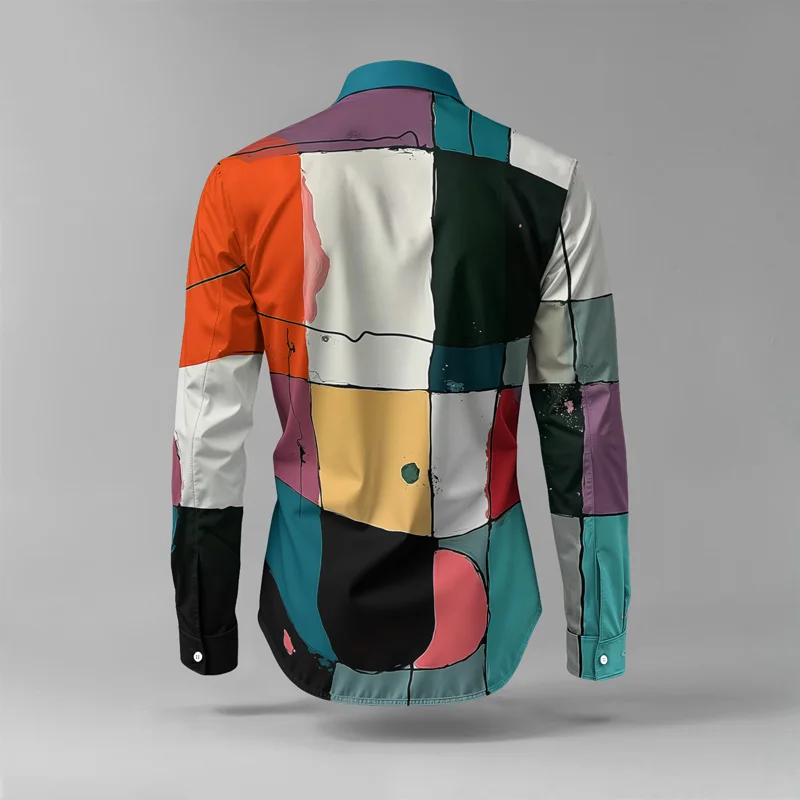 2025 Spring Summer Men Shirt Set Brand Print Fashion Simple Two Piece Set Mens Luxury Lightweight Party Long Sleeves Suit Casual_voghion.com