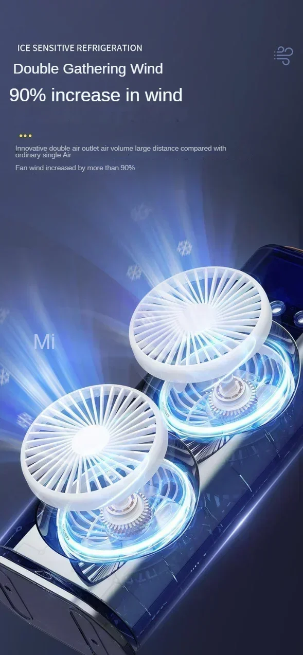 Mini Electric Fan with Spray Cooling Function Portable Air Conditioning Fan with LED Light