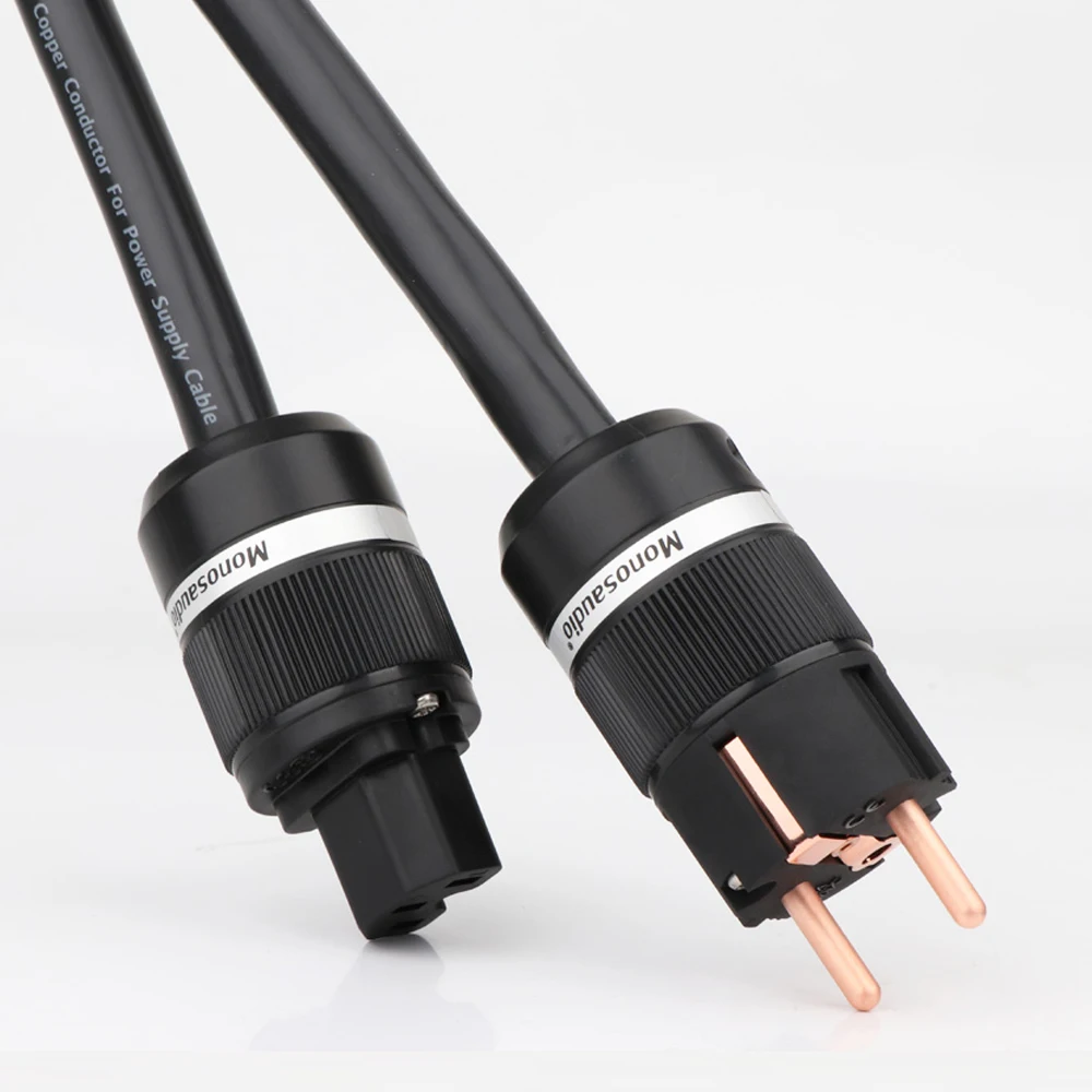 Monosaudio P901 Hi End OFC Copper Schuko Power Cord Cable HIFI EU AC