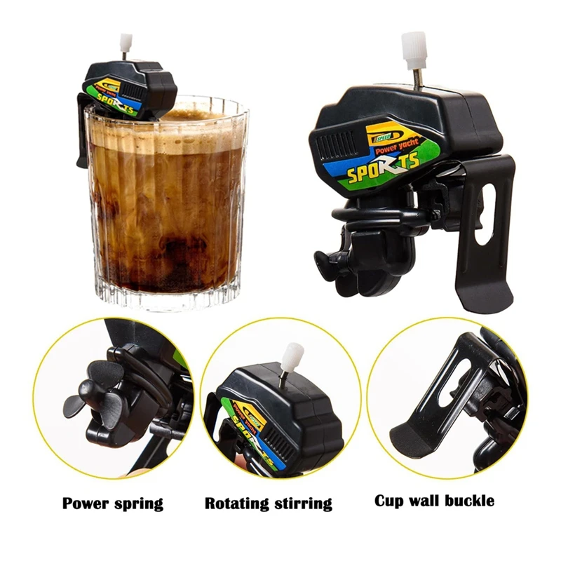 AU-Boat Motor Coffee Stirrer For Cup Wind Up Boat Motor Coffee Stirrer Novelty Boat Mixer For Make