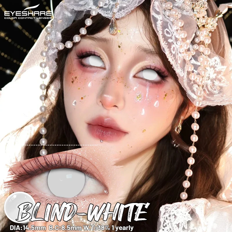 EYESHARE Cosplay White Contact Lenses - Colored Anime Eye Makeup for Halloween Accessories