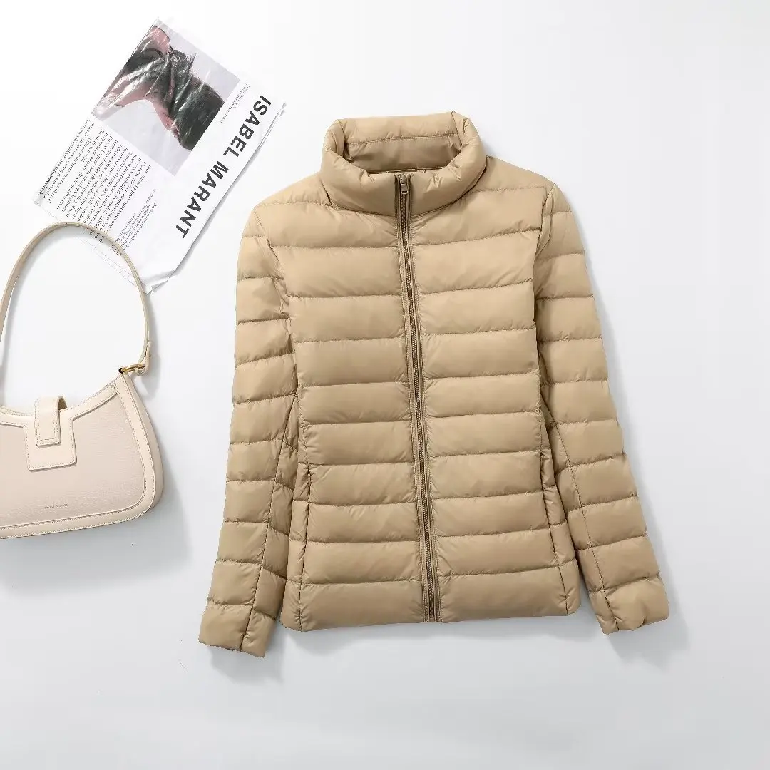 Women's Ultralight Purple Packable Down Jacket - Waterproof, Windproof, and Warm Winter Coat