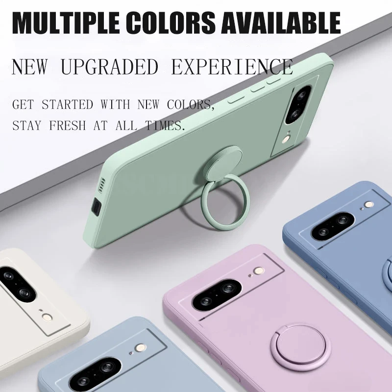 Liquid Silicone Magnetic Ring Stand Holder Case with TPU Protection Cover