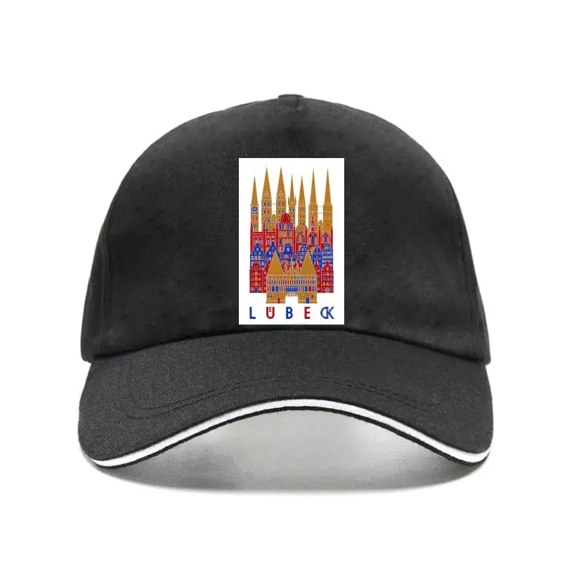 

Men Baseball Cap Vintage Travel Poster Germany Luebeck Hat Women Bill Hat