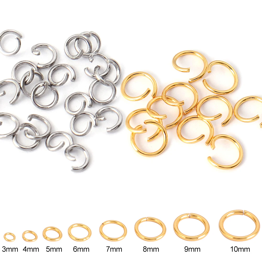 Amazon.com: 300pcs Mix 8mm 9mm 10mm Stainless Steel Thick Strong Rings Jump  Rings Connector Rings for Jewelry Making Necklaces Bracelet Earrings  Keychain DIY Craft (M536)