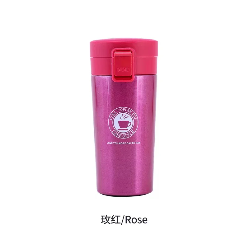 380ml Thermos Coffee Cup Tea Mug Double Layer Stainless Steel Vacuum  Insulated Metal Thermos Outdoor Sports Water Bottle
