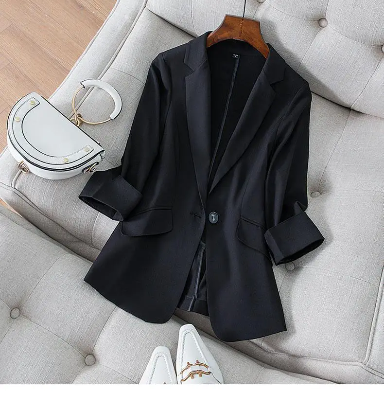 Small suit jacket female seven-point sleeve 2023 spring and summer new Korean version temperament slimming suit female top