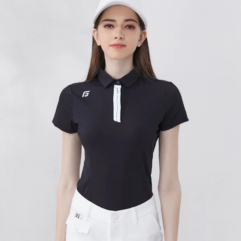 Golf Women's High Quality Summer Short Sleeve Breathable Fashion Casual Tops Golf Tennis Badminton Polo Shirt Stretch tops