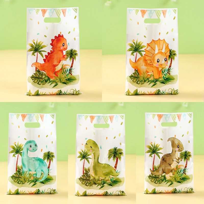 Cartoon Dinosaurier Kunststoff Geschenk Tasche Candy Tasche Dinosaurier Geburtstag Party Decor Kinder Geburtstag Party Liefert Gefälligkeiten Baby Dusche Dekor – Detail 21