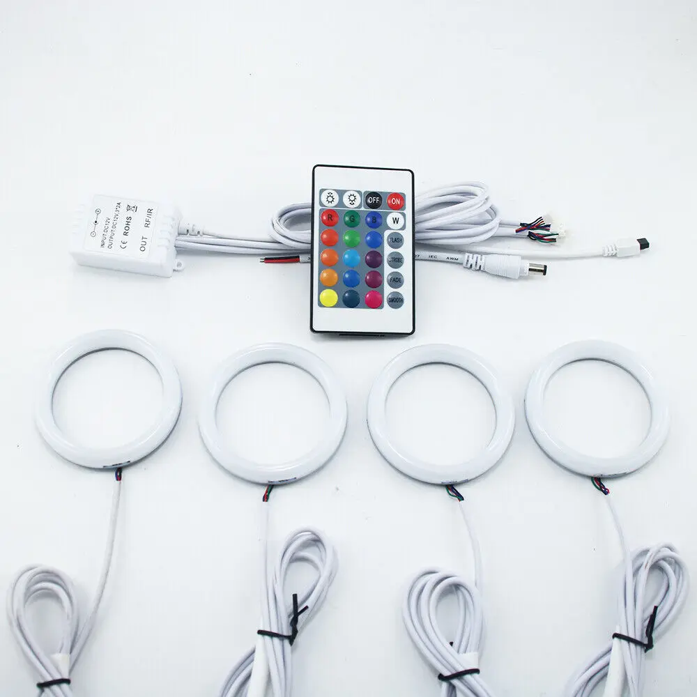 포드 머스탱 GT 2005-2009 헤드라이트 안개등 DRL용 IR 코튼 RGB LED 헤일로 링