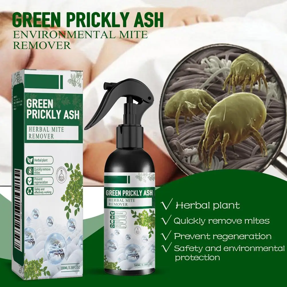Green Prickly Ash Liquid Spray Insecticide Fungicide Miticide Acaricides Disease & Mite Control Spray for Bed Quilt Sofa100 E6E5