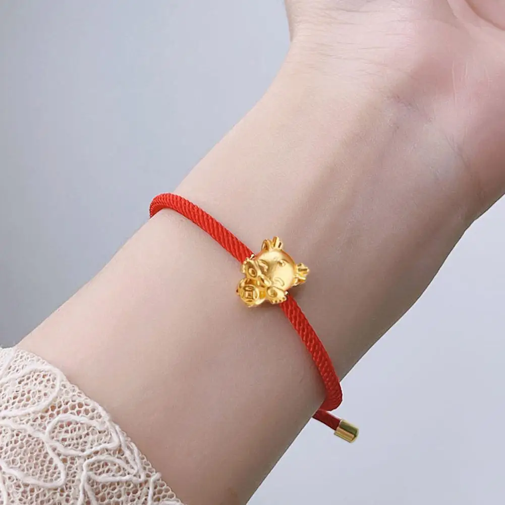 2024 Dragon] Braccialetto Di Corda Rossa Fortunato Regolabile Capodanno Cinese Corda Intrecciata Accessori Regalo Di Gioielli Di Coppia Di Draghi
