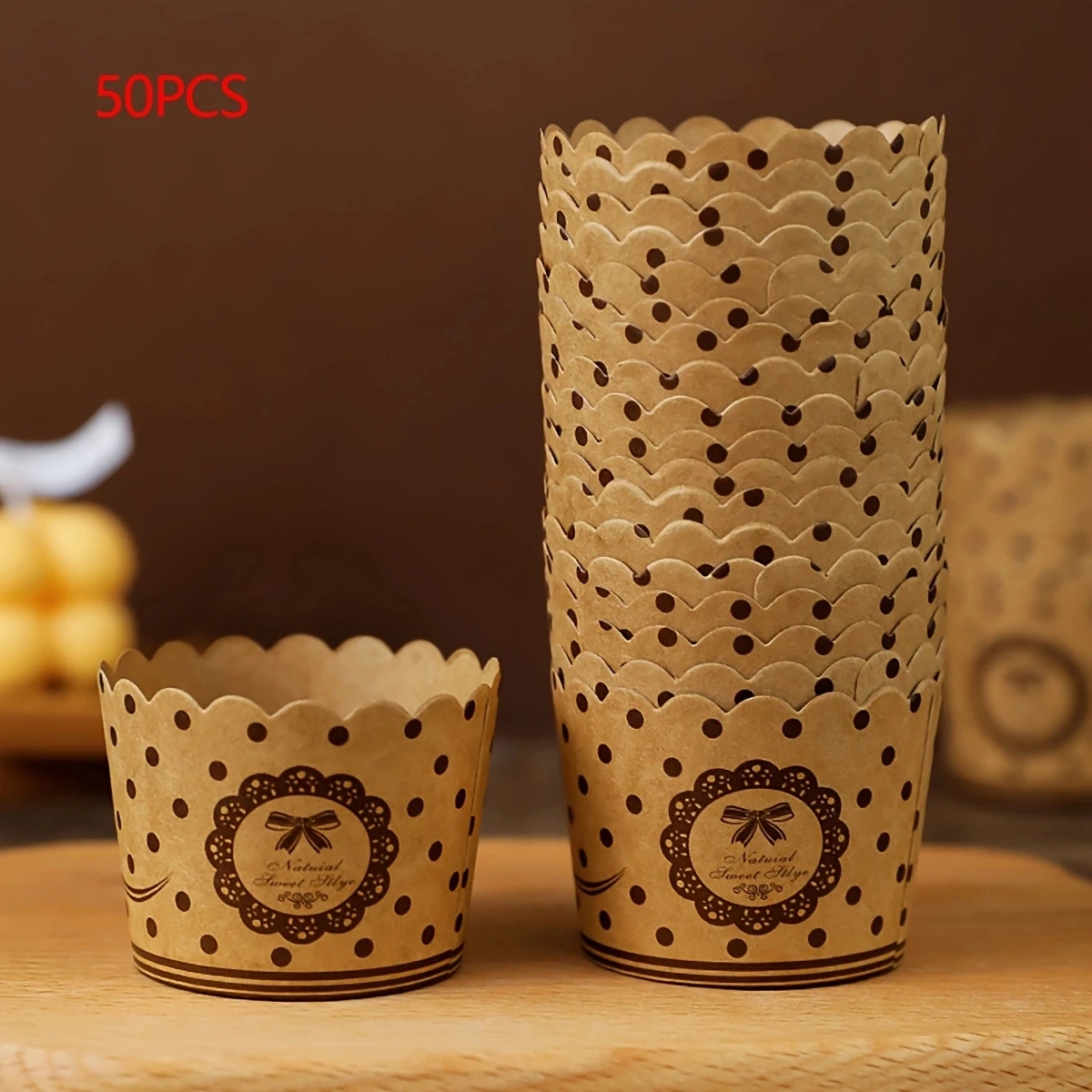 50pcs, Cake Baking Cup, Cupcake Moulds Paper, Mousse Cupwith Cover Baking