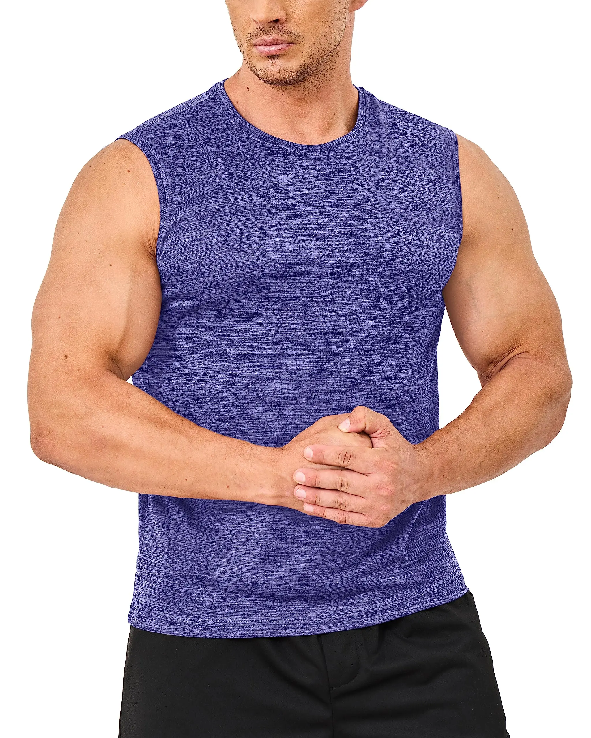 TACVASEN Quick Dry Tank Tops Sleeveless T-shirts Mens Gym Fitness Lightweight Workout T-Shirt Running Sportswear Muscle Tee Vest