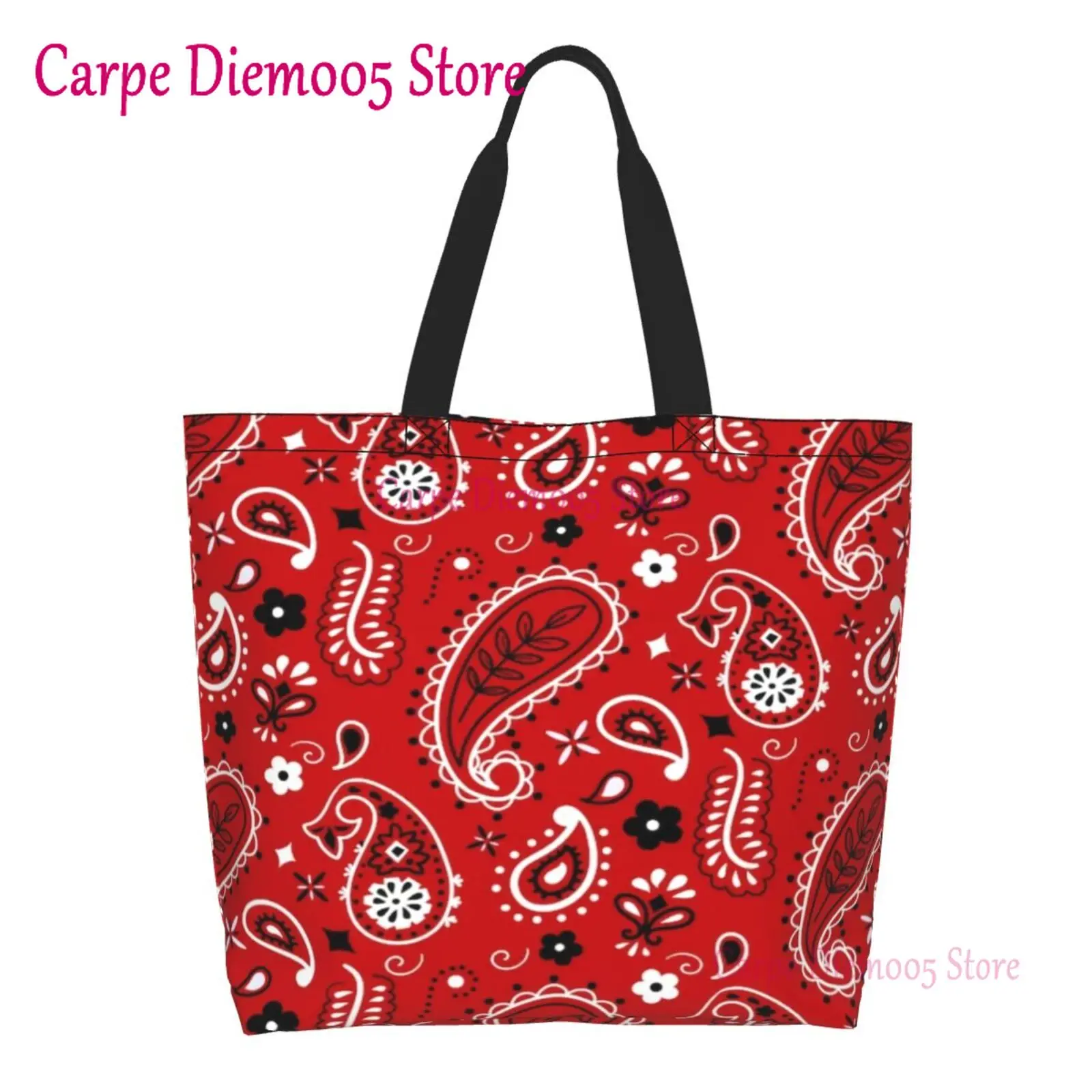 Black And White Paisley Chicano Bandana Style Large Capacity