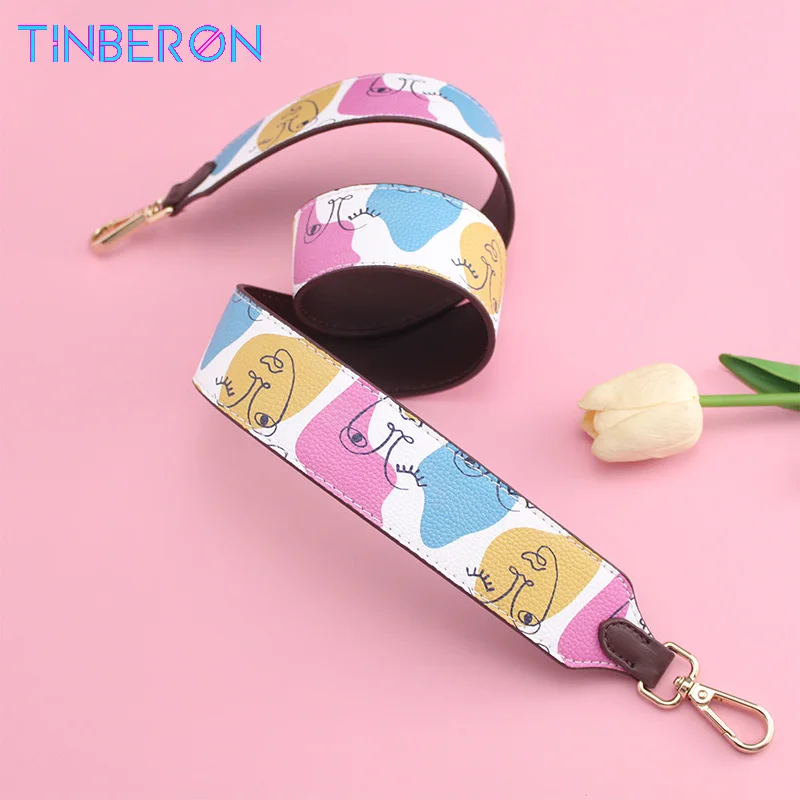 

TINBERON Genuine Leather Shoulder Bag Strap Handbags Handles Strap Fashion Purse Strap Golden Buckle Replacement Bag Belt Straps