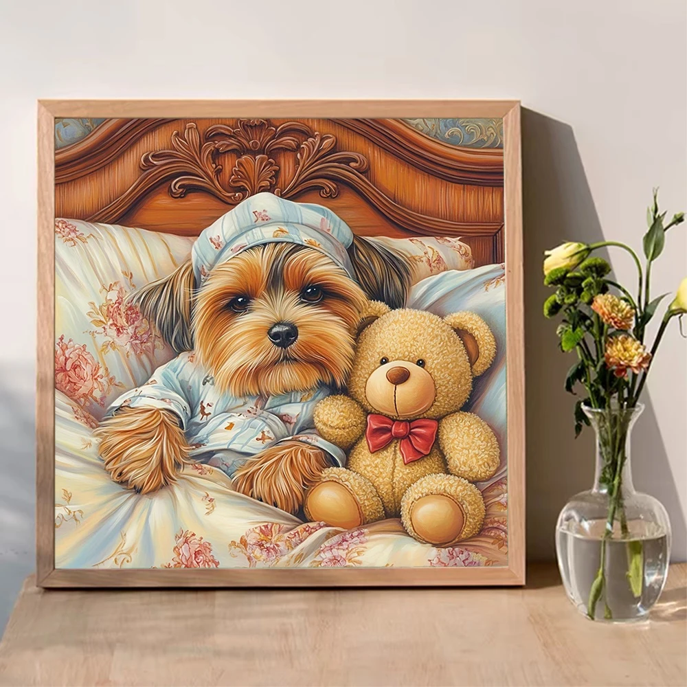 EverShine 다이아몬드 모자이크 개 풀 스퀘어 드릴 페인팅 동물 라인스톤 그림 5D DIY 자수 수공예품 독특한 선물