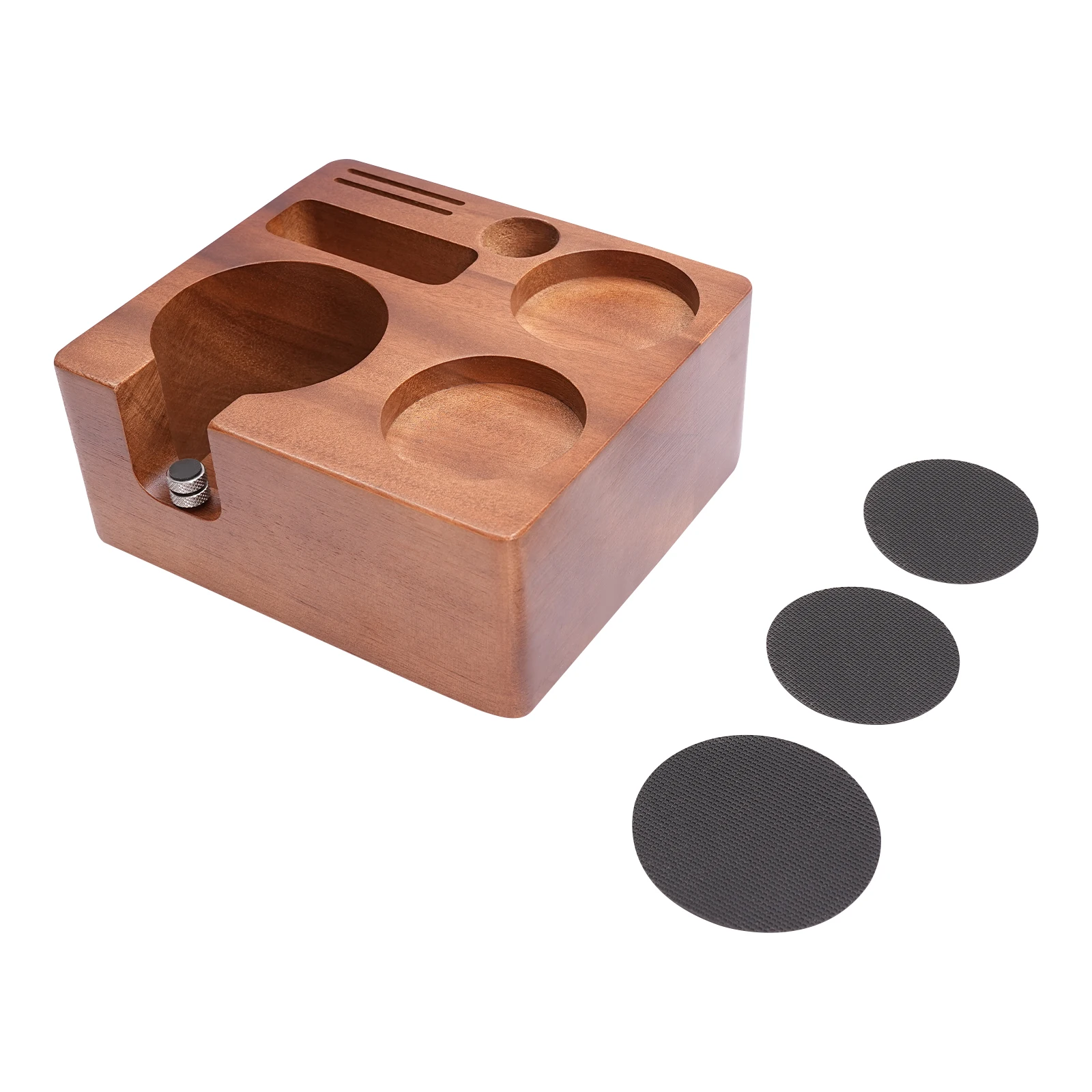 58mm Kaffee Tamping Station Stehen Siebträger Halter Multifunktionale Holz Espresso Tamping Station Zubehör Barista Werkzeuge – Detail 1