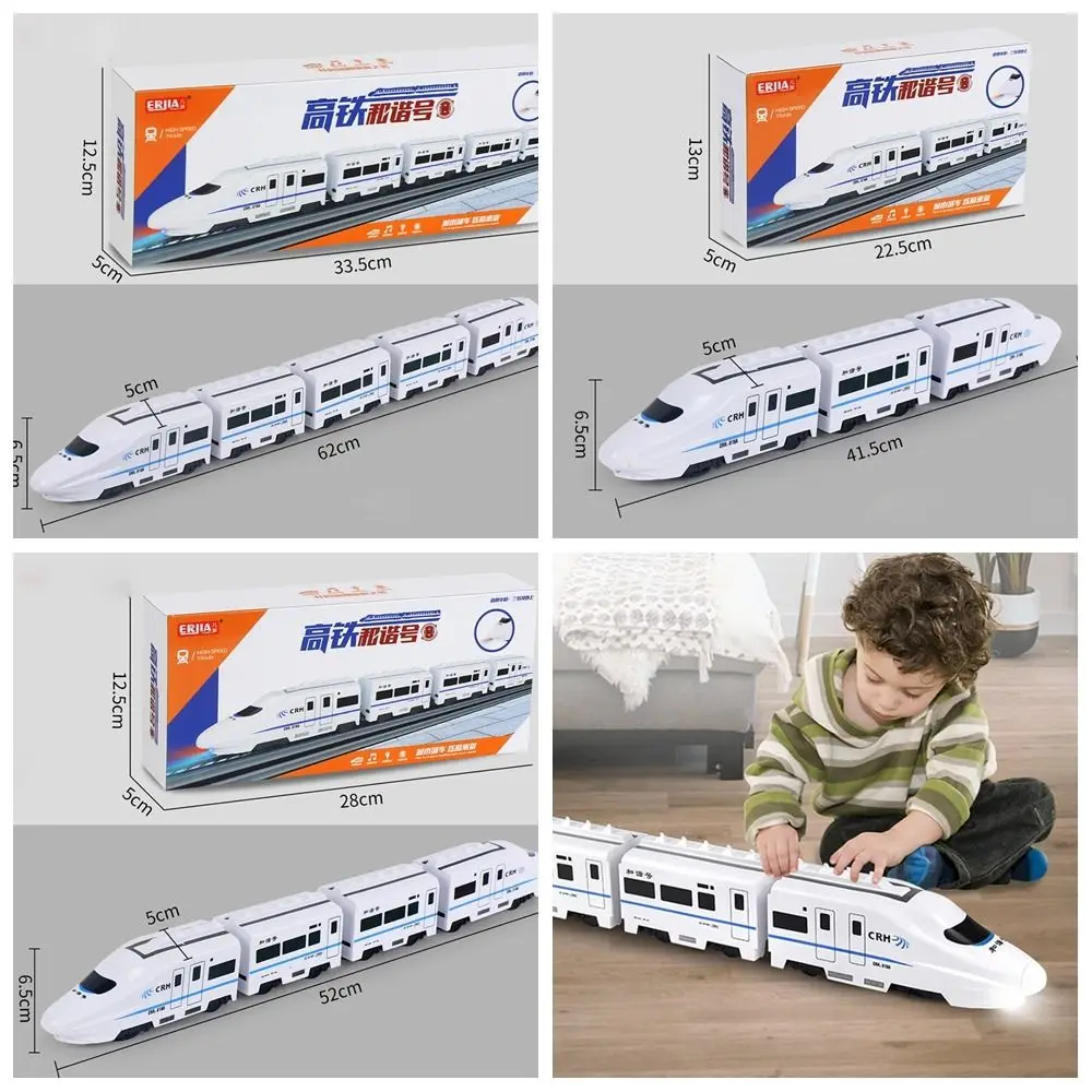

Plastic Cement Simulation Harmony Rail-car With Sound Light Electronic Components High-speed Railway Train Toys Electric