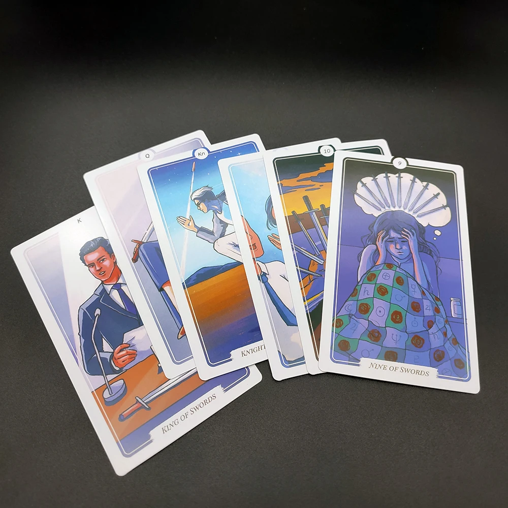 The 12CMX7CM  wake me up Tarot Cards for Beginners with Guide Book Board Game  Runes Divination Witchcraft  English Deck 3