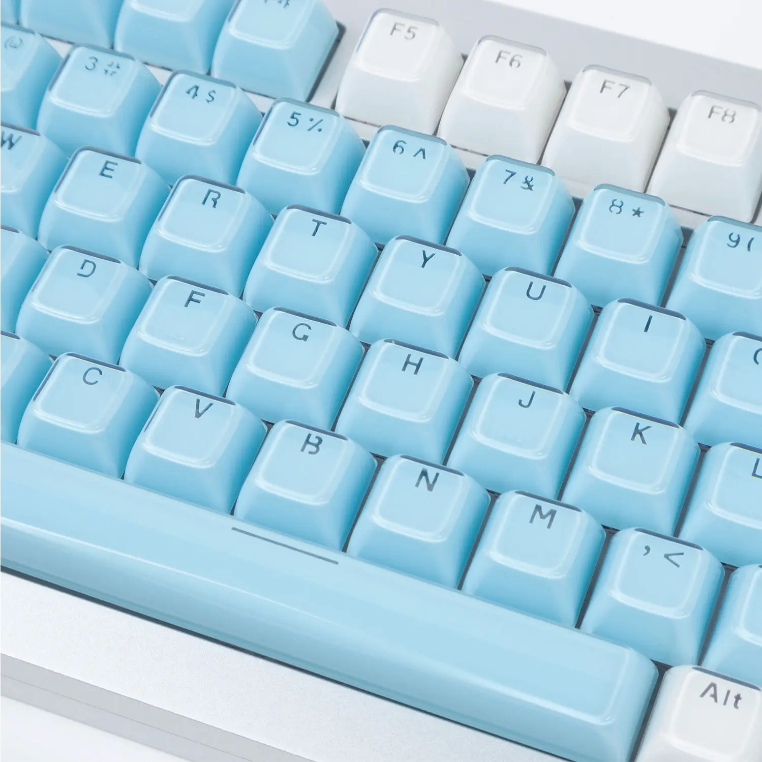 Geléia Crystal Keycap para Teclado Mecânico Oem Altura Caráter Translúcido Redondo Rosa Azul Faça Você Mesmo Geléia Gelo Bonito 136 Chaves - Imagem 3