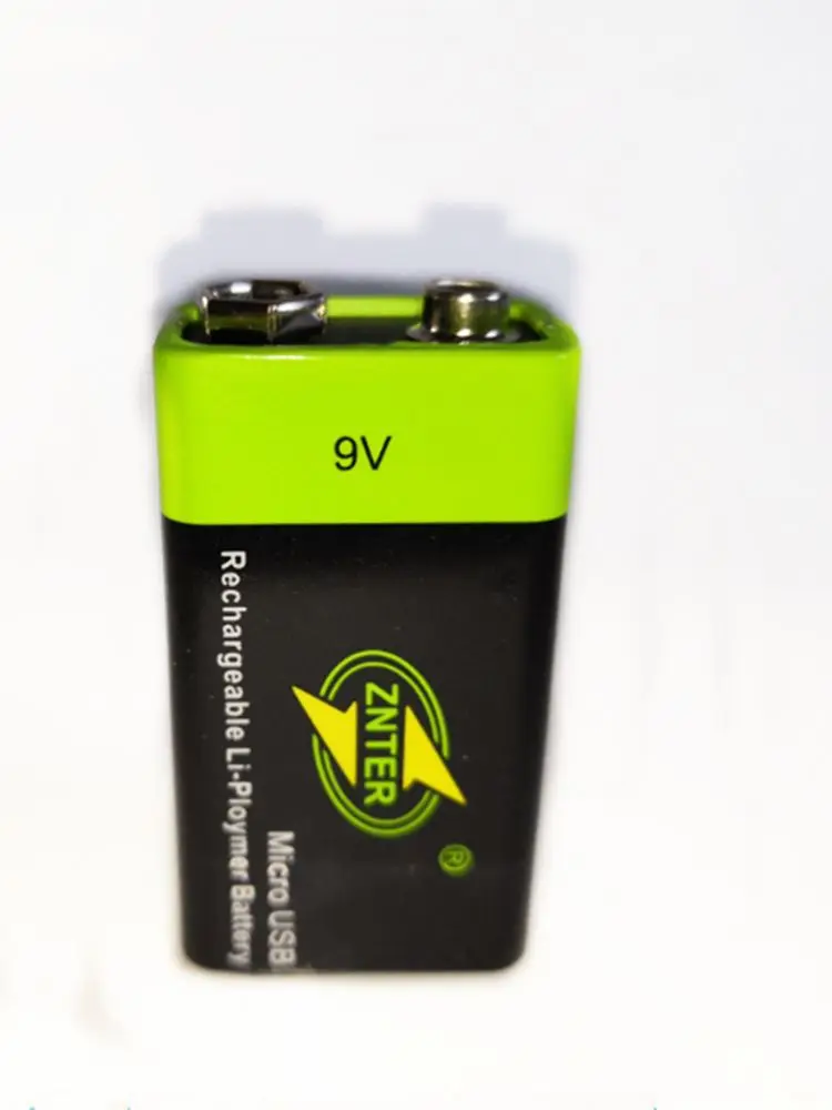 1PCS/LOT ZNTER S19 9V 600mAh USB rechargeable 9V lithium battery for