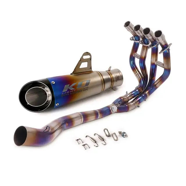 For Kawasaki Ninja ZX25R Motorcycle Exhaust System Escape Muffler Front Link Pipe Header Tube Slip On Titanium alloy No DBKiller