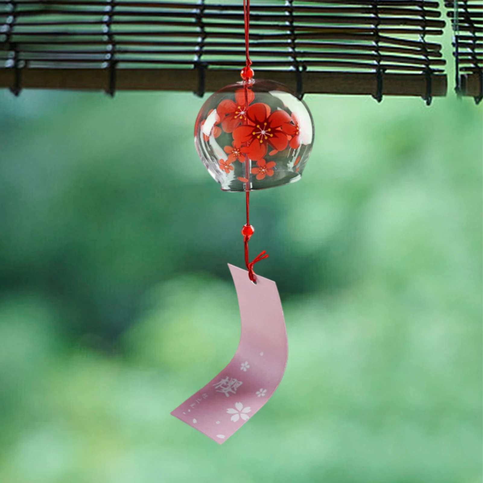 Campanelli Eolici Giapponesi In Vetro - 2 Pezzi, Decorazione Per Giardino, Con Biglietto Benedizione