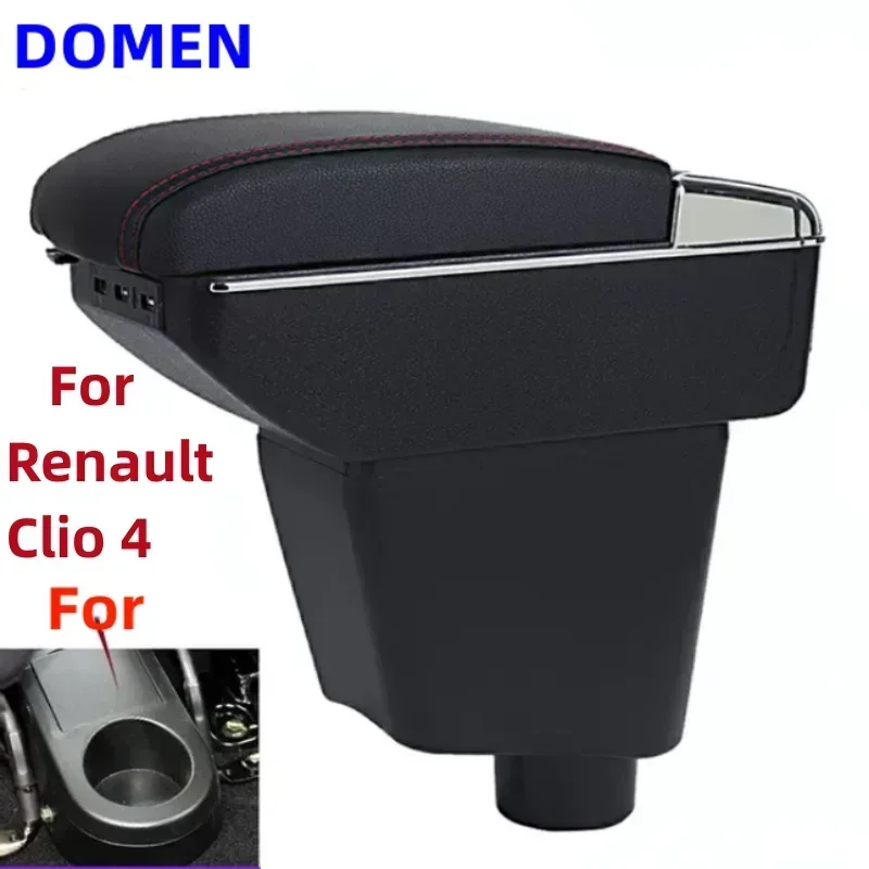 

New For Renault Clio 4 Armrest For Renault Clio 3 III IV Car Armrest box Car accessories Storage box cup holder ashtray USB