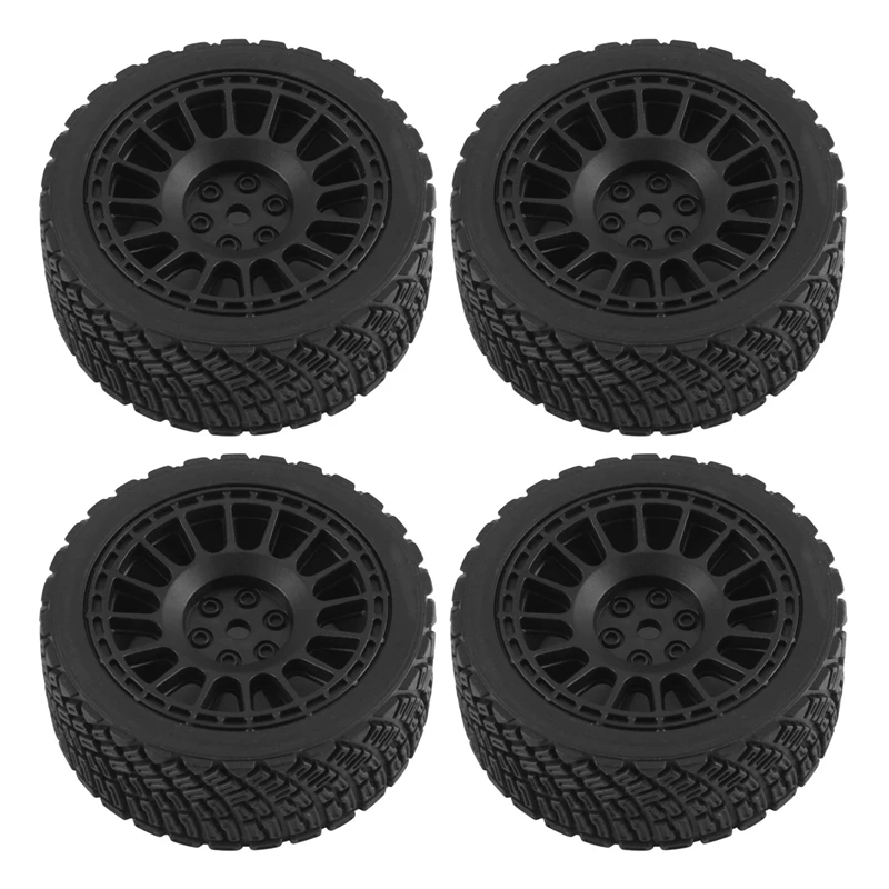 1/10 Scale RC On-Road Tires And Wheels - 67mm Diameter, 12mm Hex, High Grip Rubber For HPI Kyosho Tamiya Models