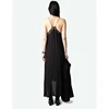 Zadig Solid Black Dress Women Casual Long Halter Dresses Ladies Elegant Slip Backless Robes Chic Lace Diamonds Jupes Female 2