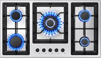 36 Inch Gas Cooktop, 5 Burner Gas Stove Top Total 34,588 BTU, Built-in Stainless Steel 36 Inch Gas Hob with Thermocouple Protect 1