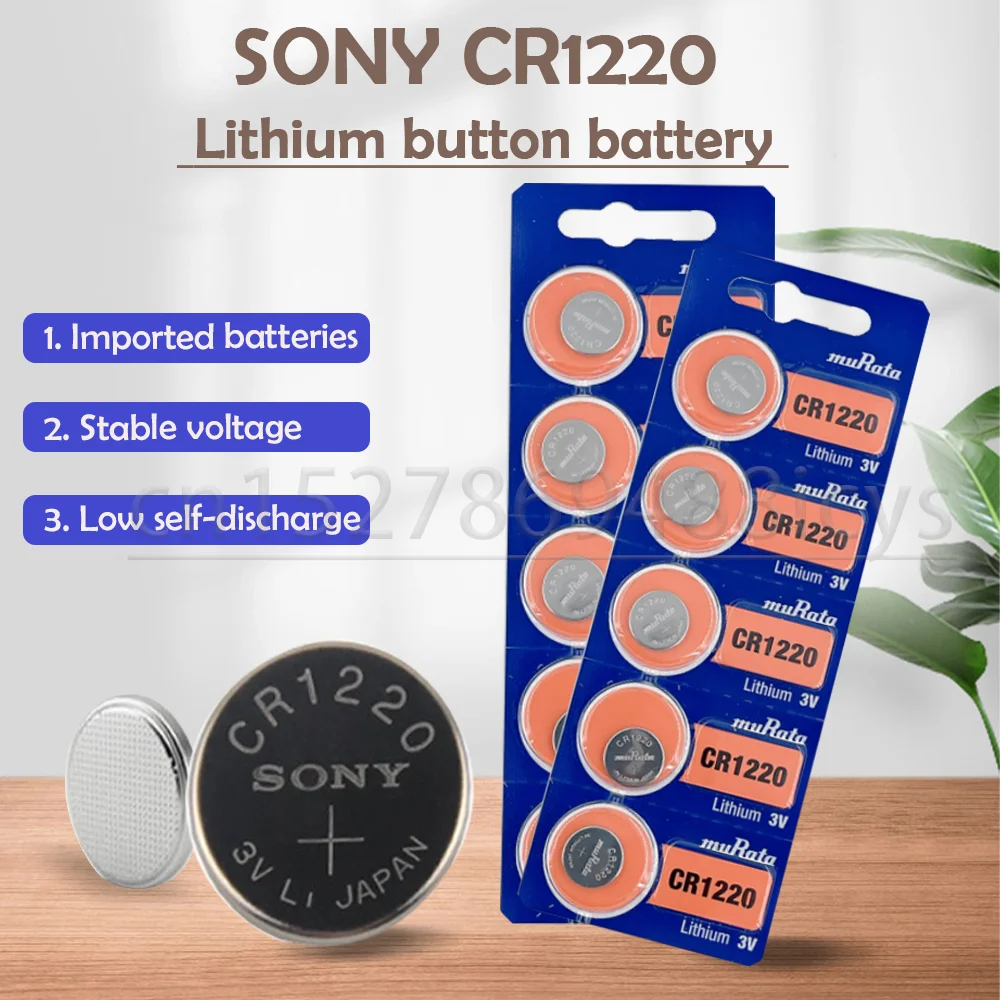 5PCS Original Sony CR1220 3V Lithium Battery KCR1220 DL1220 BR1220  ECR1220 LM1220 Button Cell Coin For Watch Toy Calculator coin cell