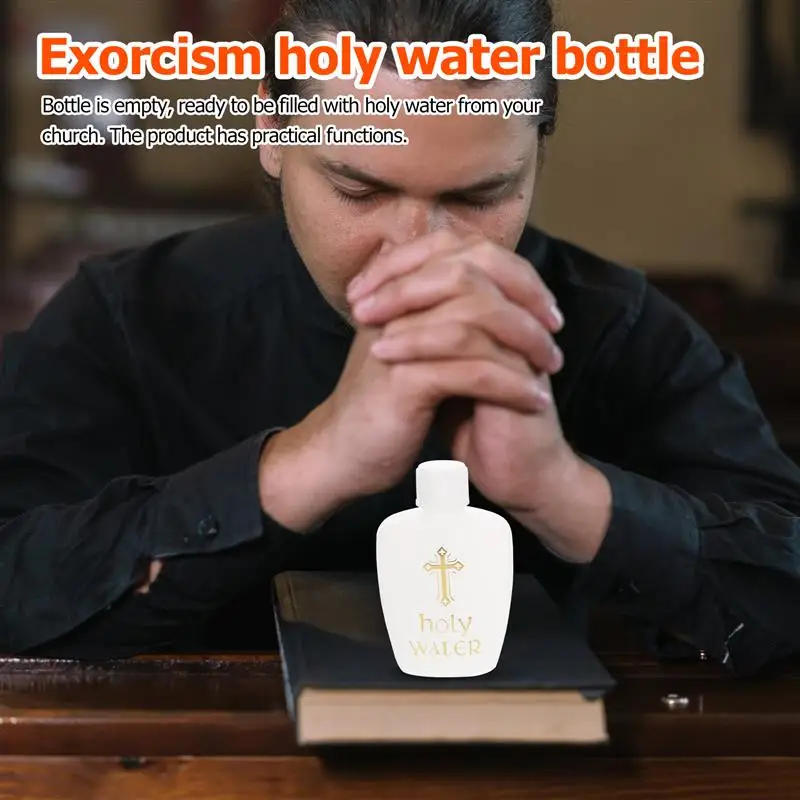 6Pcs Plastic Holy Water Bottles Church Holy Water Bottles Easter Cross Holy Water Bottle Baptism For Baptism And Exorcism images - 6