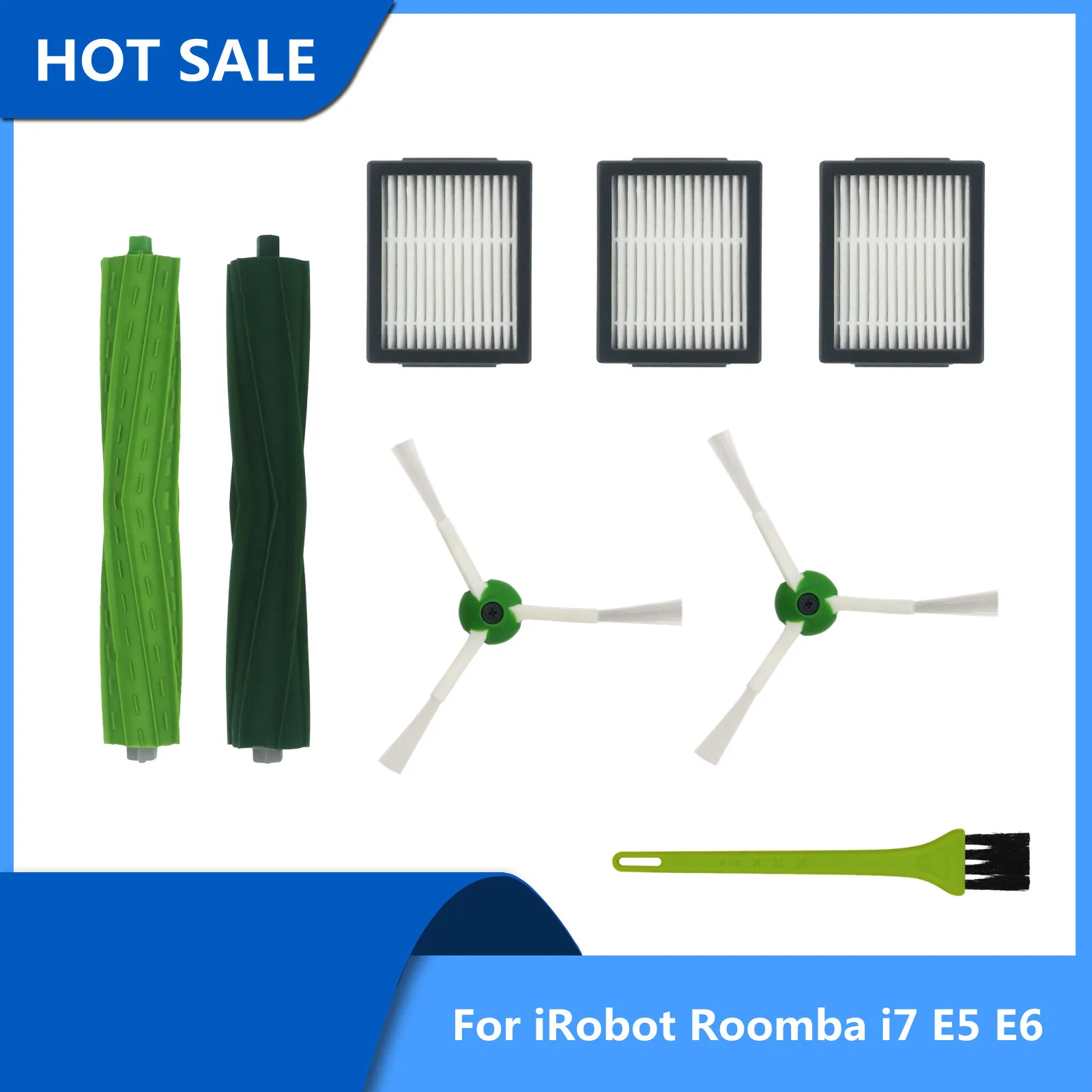

Hepa Filter Side Brush Brush Roll for iRobot Roomba i7 E5 E6 I Series Robot Vacuum Cleaner Replacement Spare Parts accessories