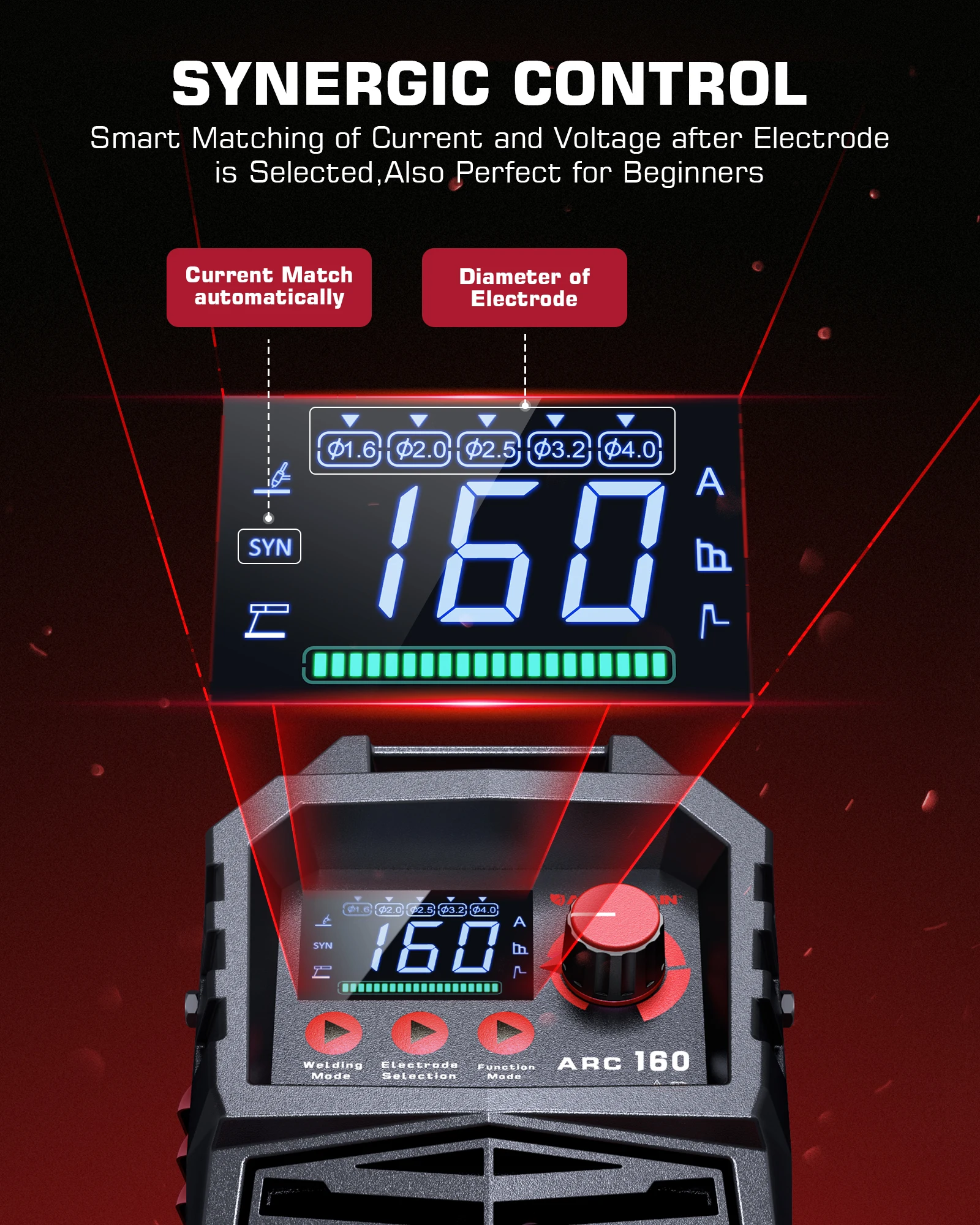 ARCCAPTAIN 2 IN 1 Portable Inverter Welder 160A Arc IGBT LED Digital Display ARC LIFT TIG Power Welding Machine for Household