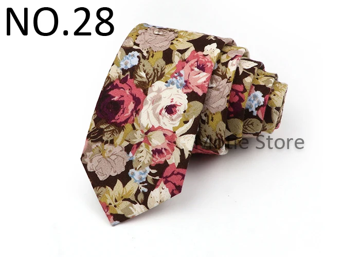 Heißer Verkauf hübsche Blumenmuster Krawatte weiße rote Baumwolle Krawatte für Hochzeits feier Kleid Hemd täglich tragen Dekoration Accessoires Geschenk – Detail 29