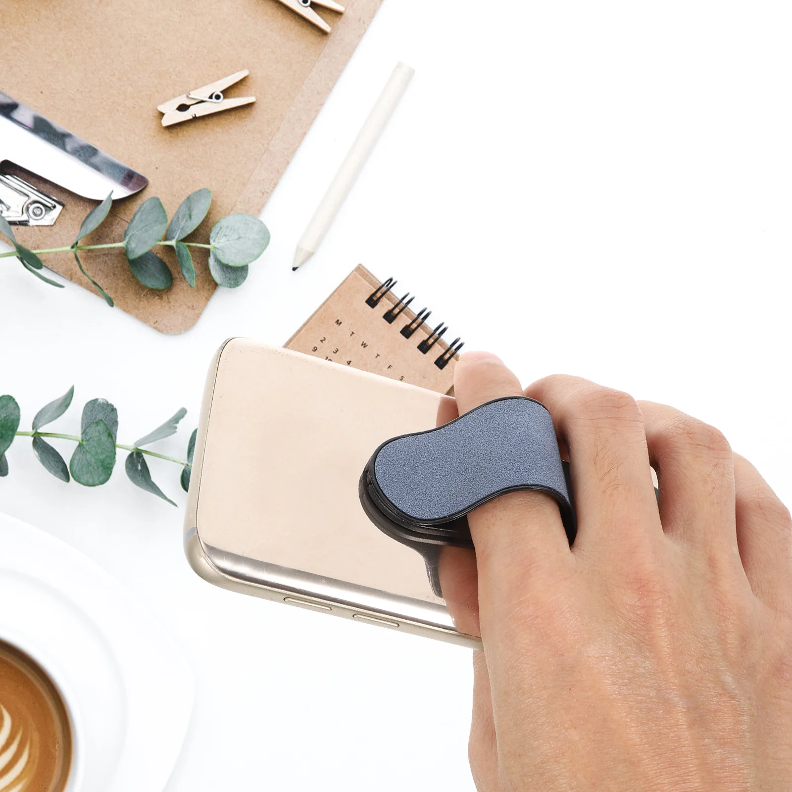 Universal Adhesive Phone Ring Holder with Finger Grip and Stand Function