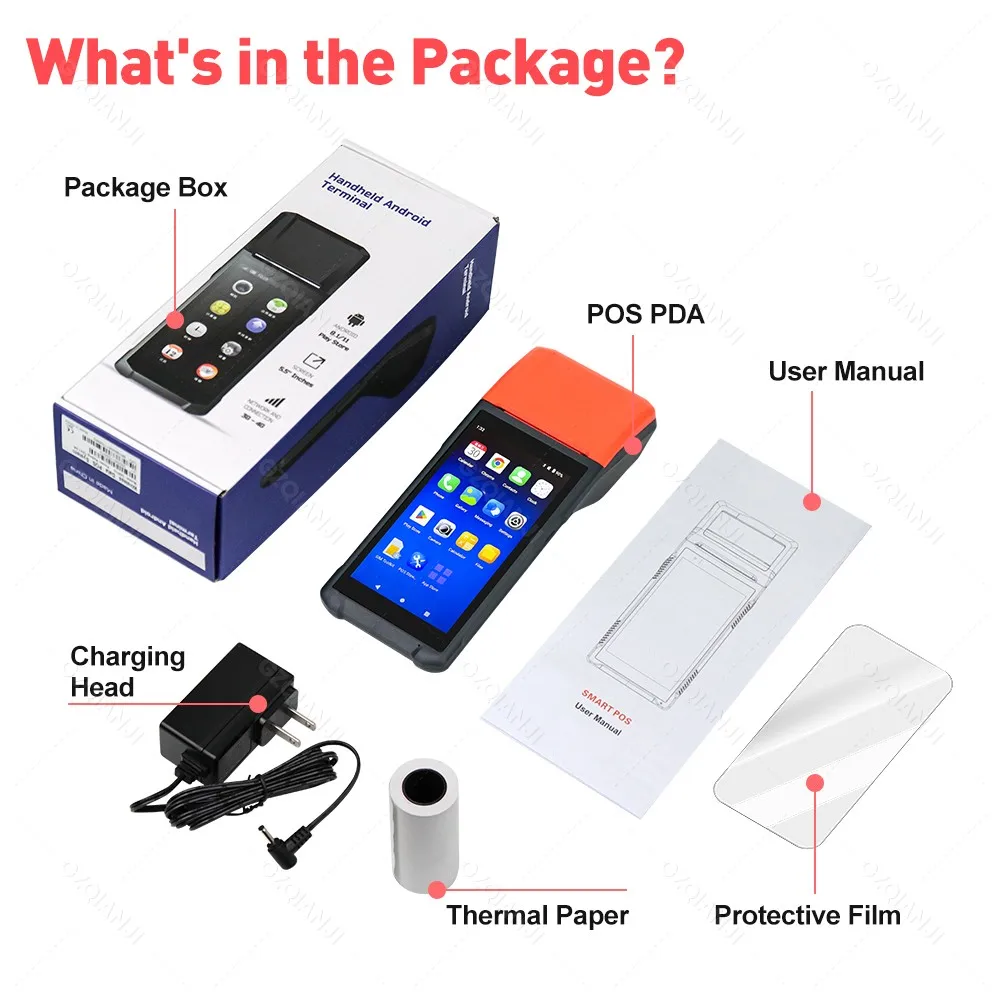 Android 11/12 POS Bluetooth Thermal Receipt POS Printer Portable Terminal Handheld Point Of Sale System Loyverse POS APP 3G/4G