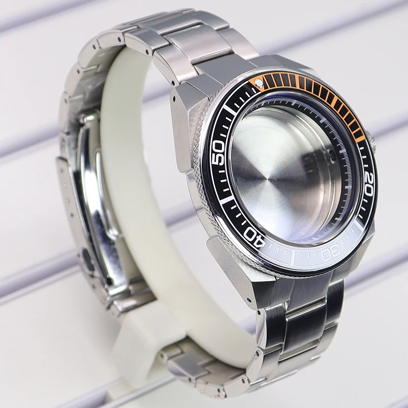 43.8mm Modified Samurai Diving Watch Case Sapphire Glass For Seiko