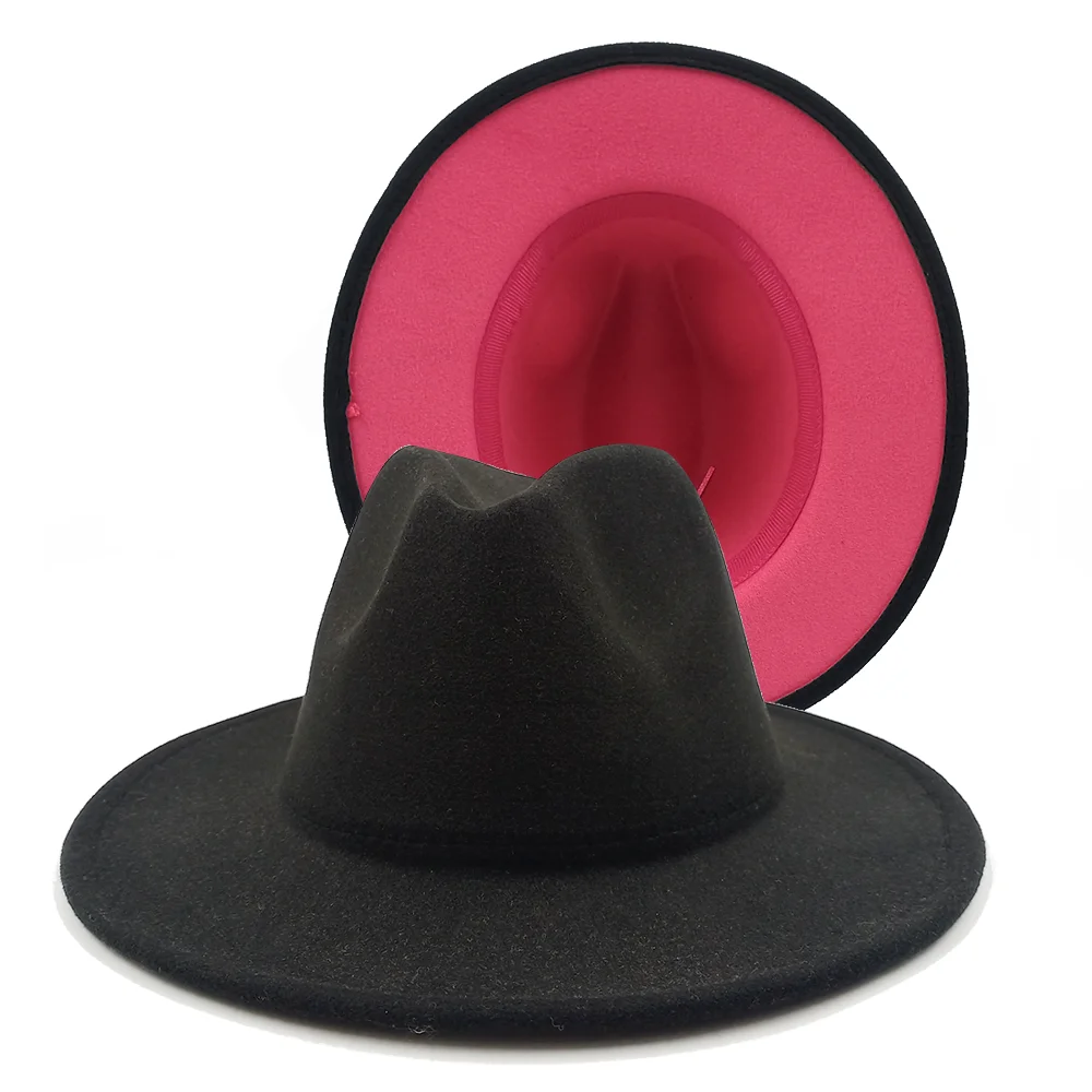 Mixed color jazz hat Women Felt Fedora 