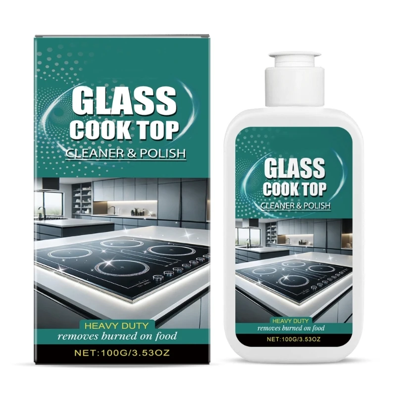Glass Stove Cleaning Polish Powerful Glass Cooktop Cleaner Liquid for Efficient Oil Removal Eliminates Grease