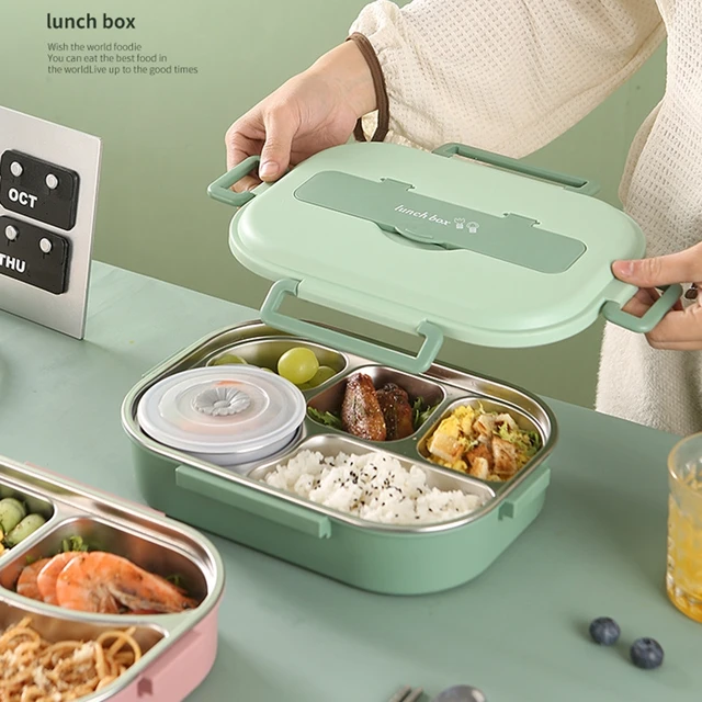 Stainless Steel Thermal Insulated Lunch Box Bento Food Container Spoon  Chopstick