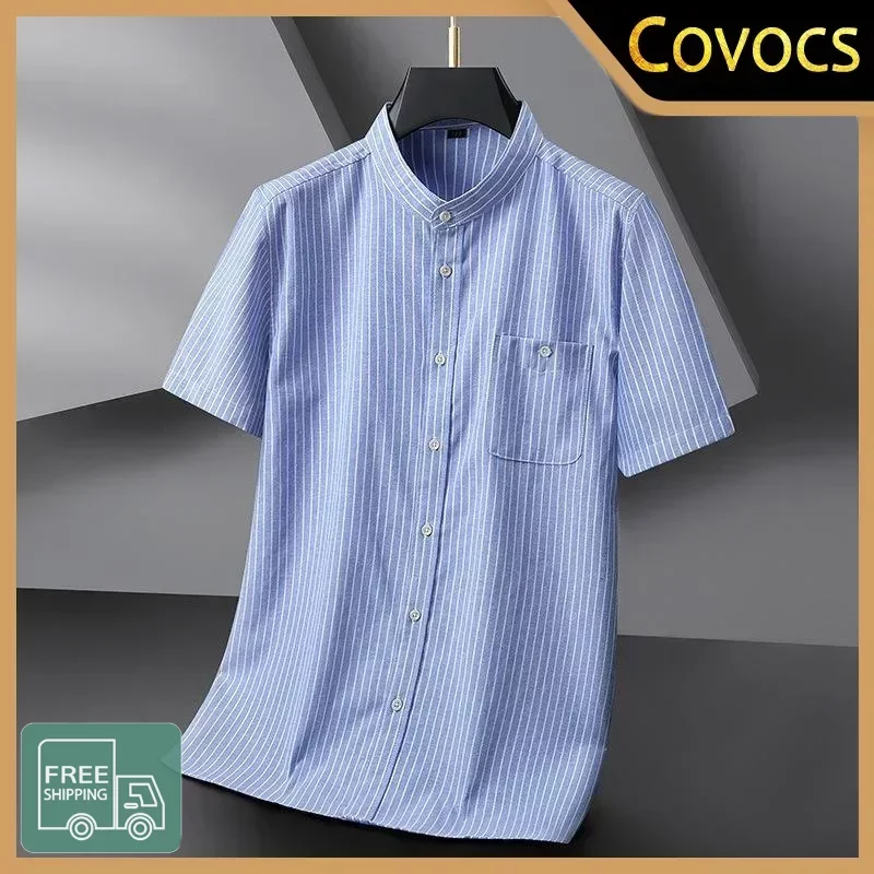 

Men's Short-sleeved Shirt Large Size Solid Color Casual Loose Beach 7xl, 8XL, 9XL Oversized Summer Short-sleeved Non-iron