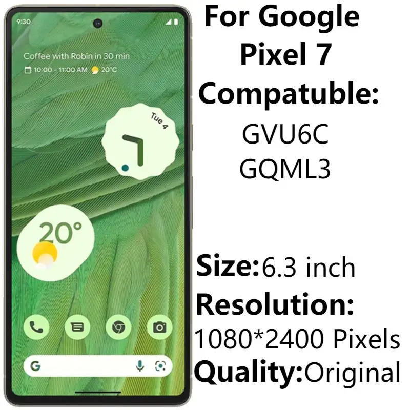 

6.3" High Quality AMOLED For Google Pixel 7 GVU6C GQML3 LCD Display With Frame Screen Touch Panel Digitizer Assembly Replacement