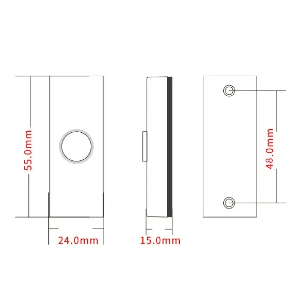 Plastic Hard Wiring Press Button Chime Bell Home Furnishing Decoration 86MMX37MMX22MM