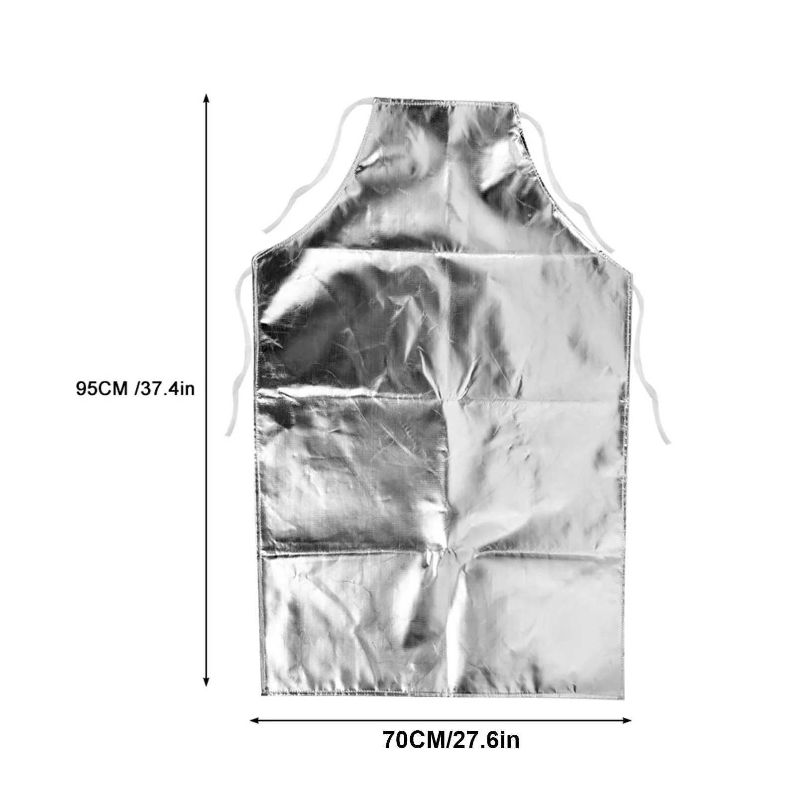1pcs 1000 °C Heat Resistant Apron Aluminum Foil Heat Isolation Apron Anti & Anti-Scalding Fire Retardant Protective Clothes