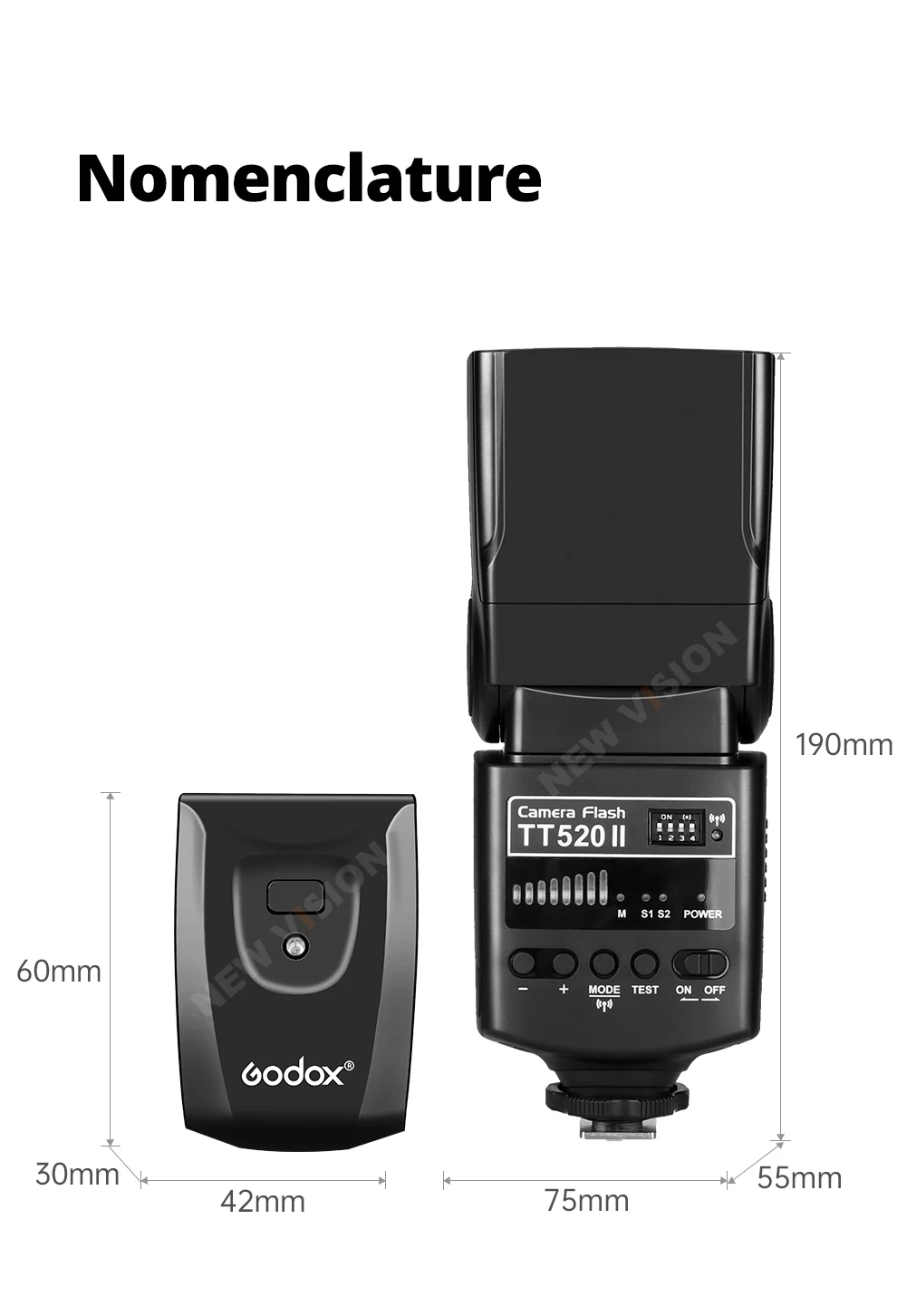 Godox TT520 II Flash TT520II with Build-in 433MHz Wireless Signal + Flash Trigge
